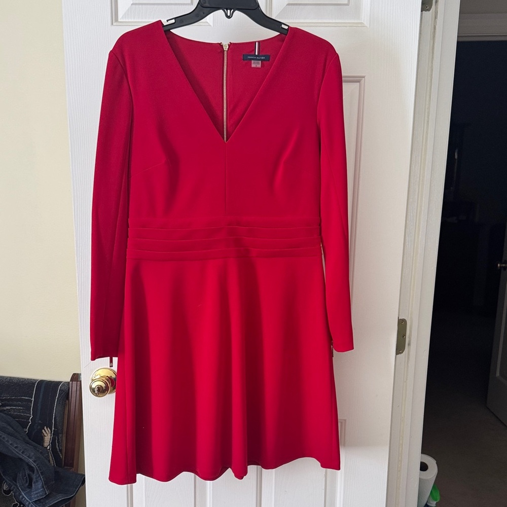 Tommy Hilfiger Red Long Sleeve Dress